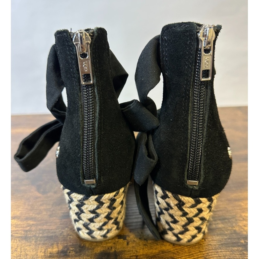 UGG Yarrow Espadrille Wedge Sandals Ankle Bow Tie Zipper Size 8.5 Boho Festival - Picture 12 of 16
